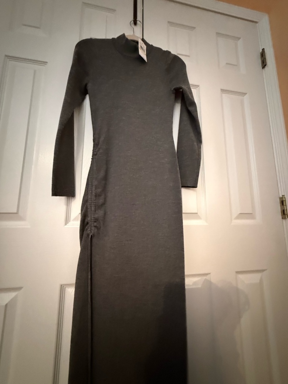 Michael Kors Charcoal Gray Long-Sleeve Maxi Dress